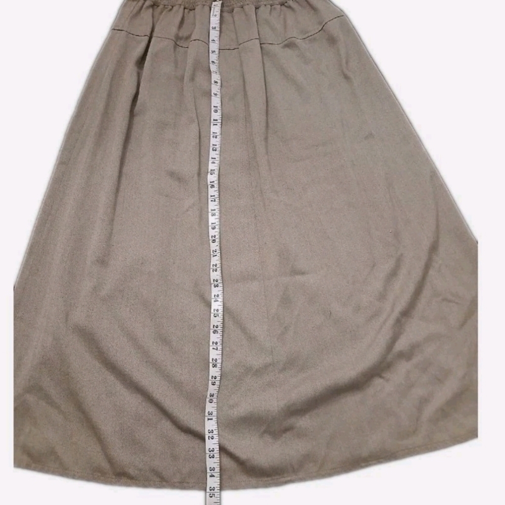 Vintage Tan Long Pleated Women's Skirt Liz Clairborne Plus Size:16 - Picture 4 of 10